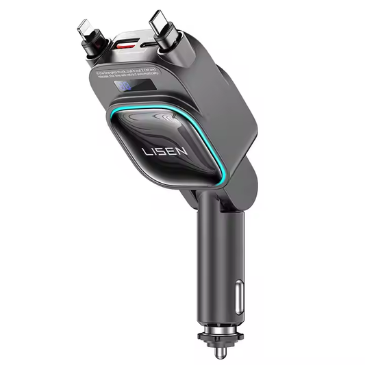 4 in 1 180° Retractable Car Charger (96W)