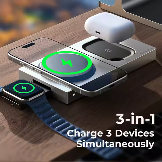 W104 3-in-1 Qi2 Magnetic Wireless Charger