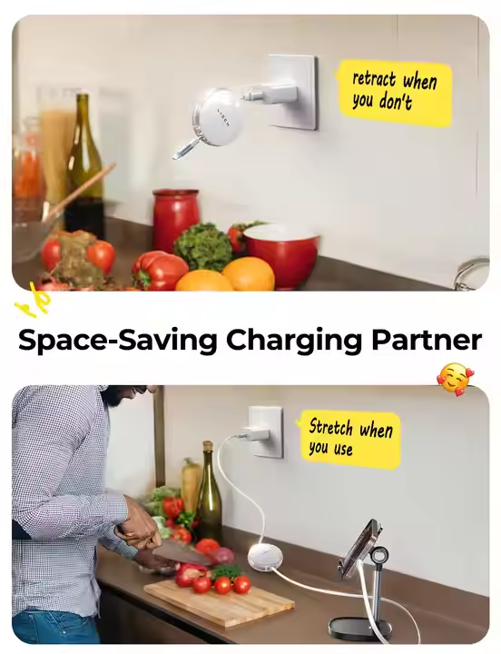 240W Retractable USB C to USB C Retractable Fast Charging Cable