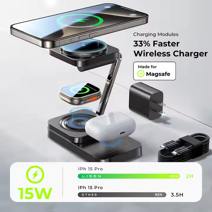 3 in 1 Charging Station for Magsafe Charger Stand Portable