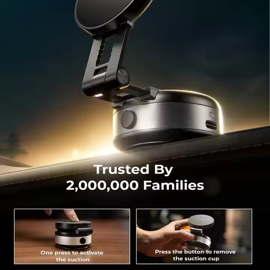 LISEN Electric Vacuum Magnetic Car Phone Holder with Suction Base