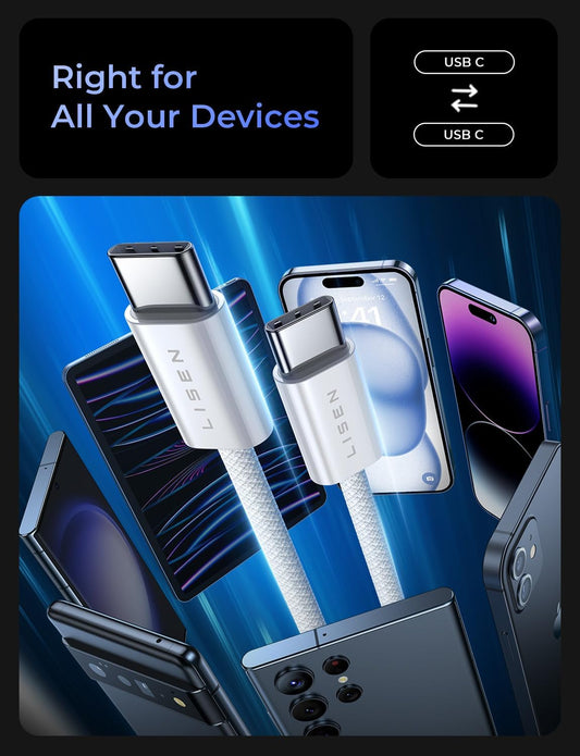 W60 USB C to USB C Cable  ( Buy 1 get 1 Free )