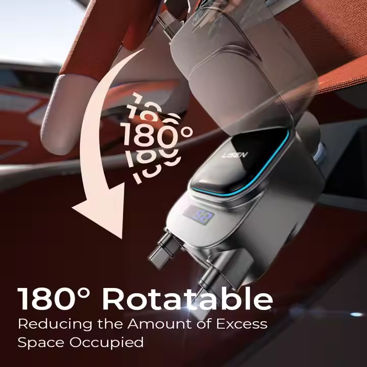 4 in 1 180° Retractable Car Charger (96W)