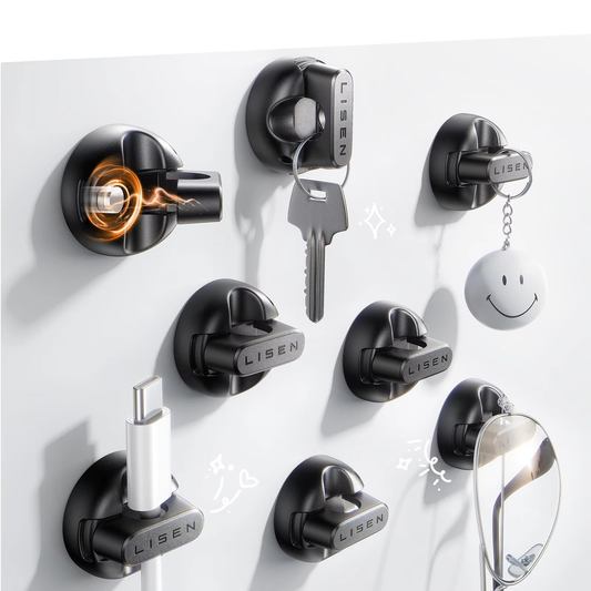 Magnetic Cord Organizer, Black 8 Pack Cable Clips