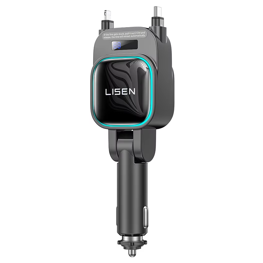 4 in 1 180° Retractable Car Charger (96W)