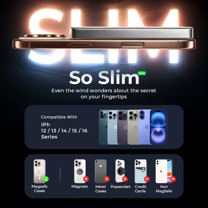 Ultra-Thin Magnetic Power Bank with 10000mah