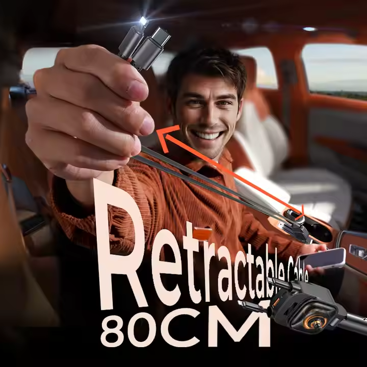 4 in 1 180° Retractable Car Charger (96W)